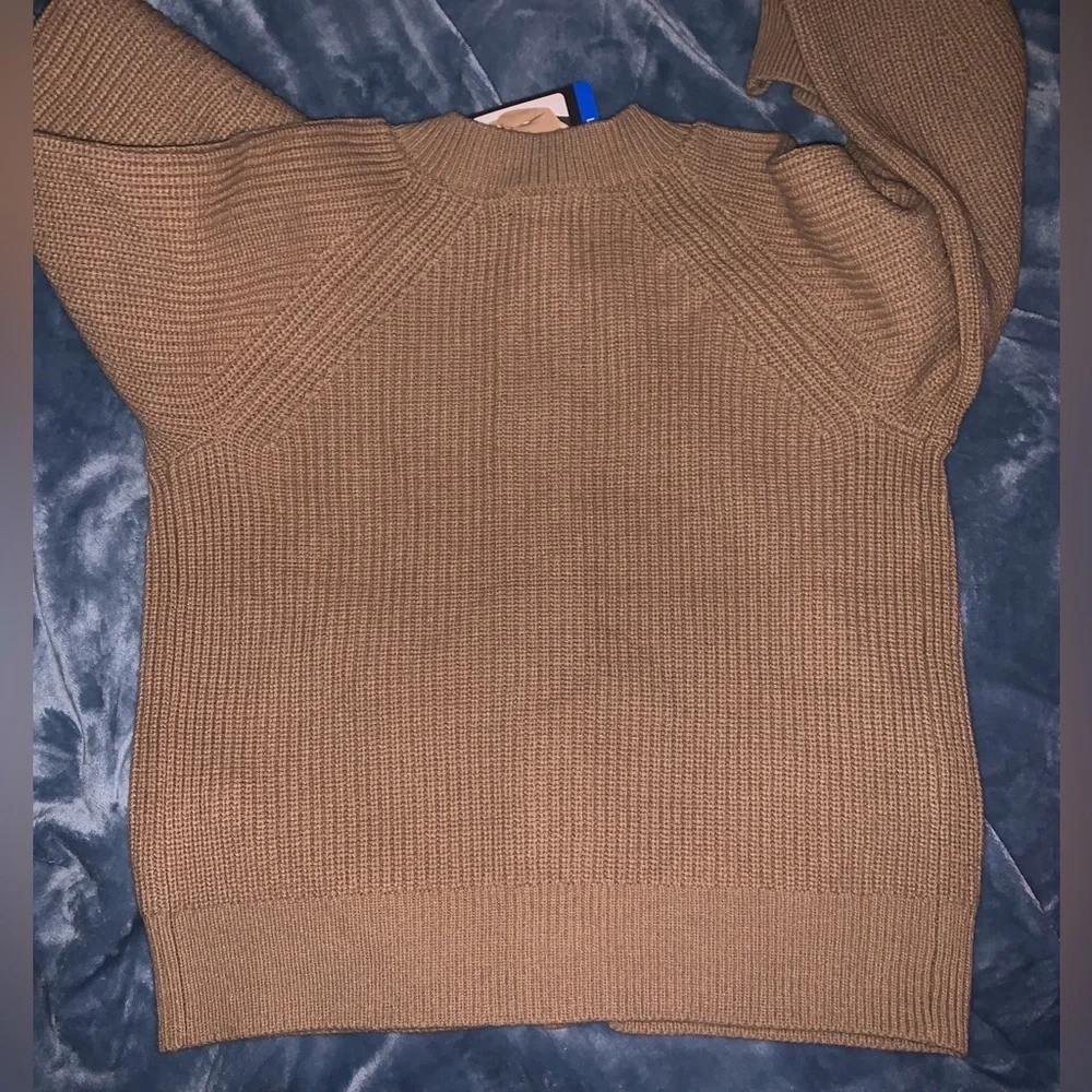 Banana Republic Womens Tan Button-Up Chunky Knit Cardigan - Picture 4 of 4